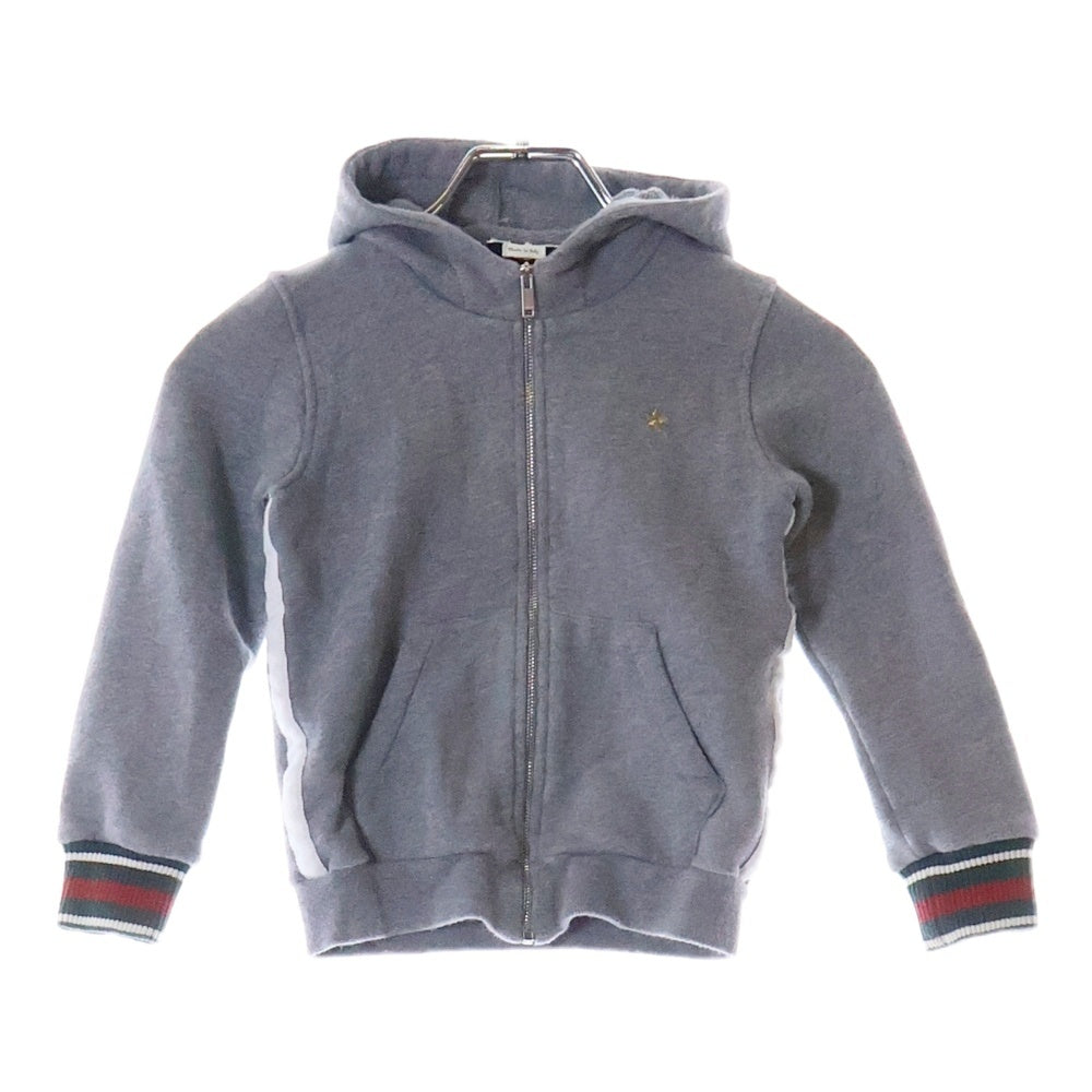 GUCCI(グッチ) シェリーライン スター刺繍 サイドライン ジップアップスウェットパーカー フーディー グレー キッズ