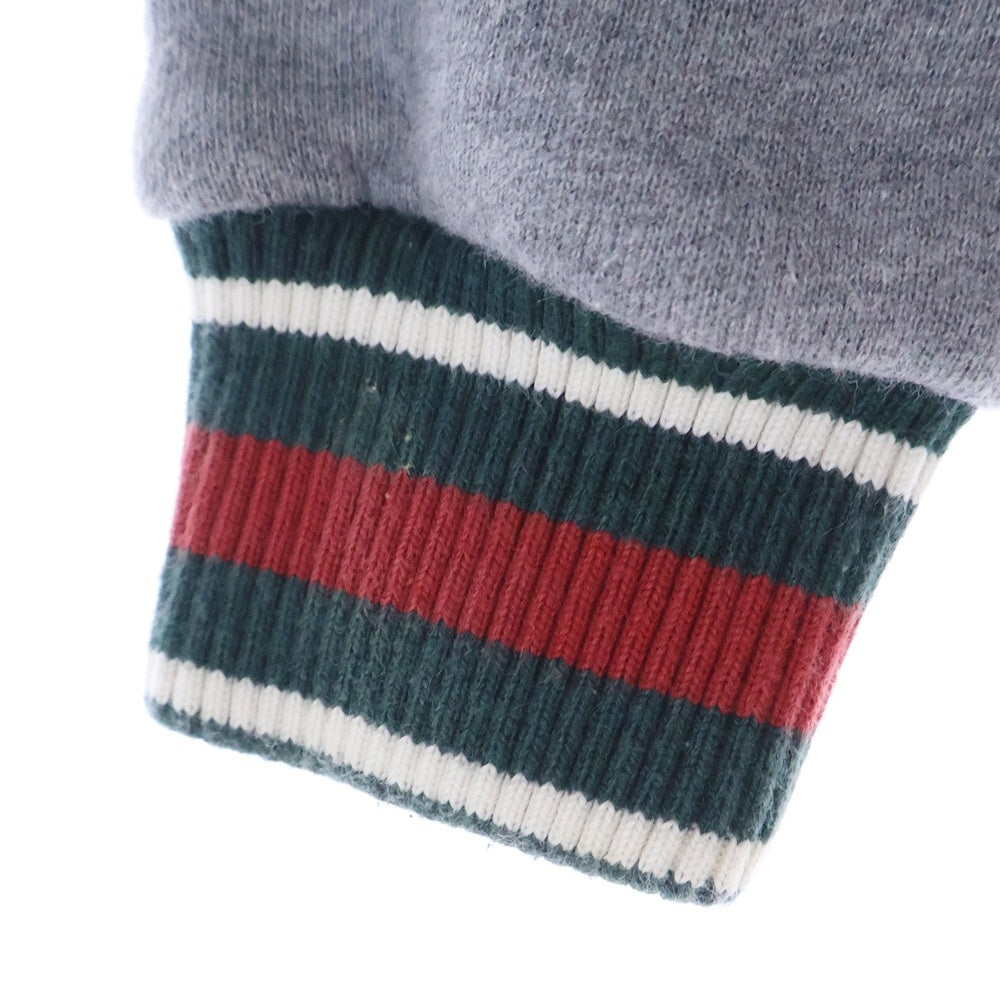 GUCCI(グッチ) シェリーライン スター刺繍 サイドライン ジップアップスウェットパーカー フーディー グレー キッズ