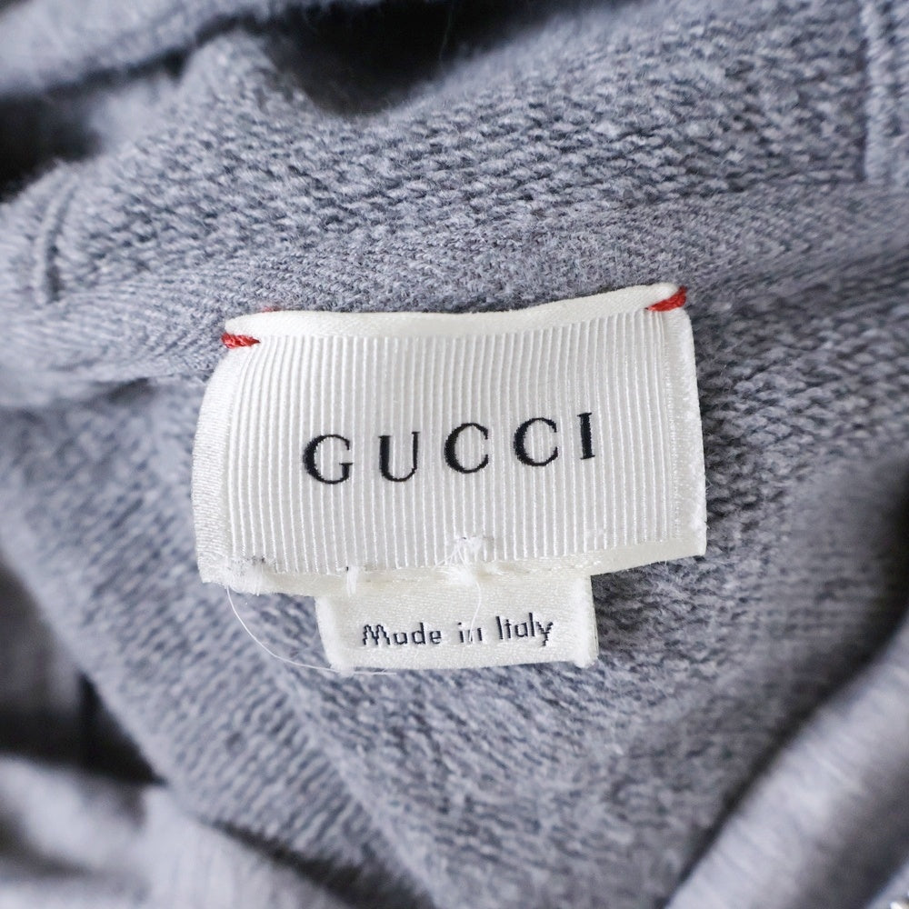 GUCCI(グッチ) シェリーライン スター刺繍 サイドライン ジップアップスウェットパーカー フーディー グレー キッズ