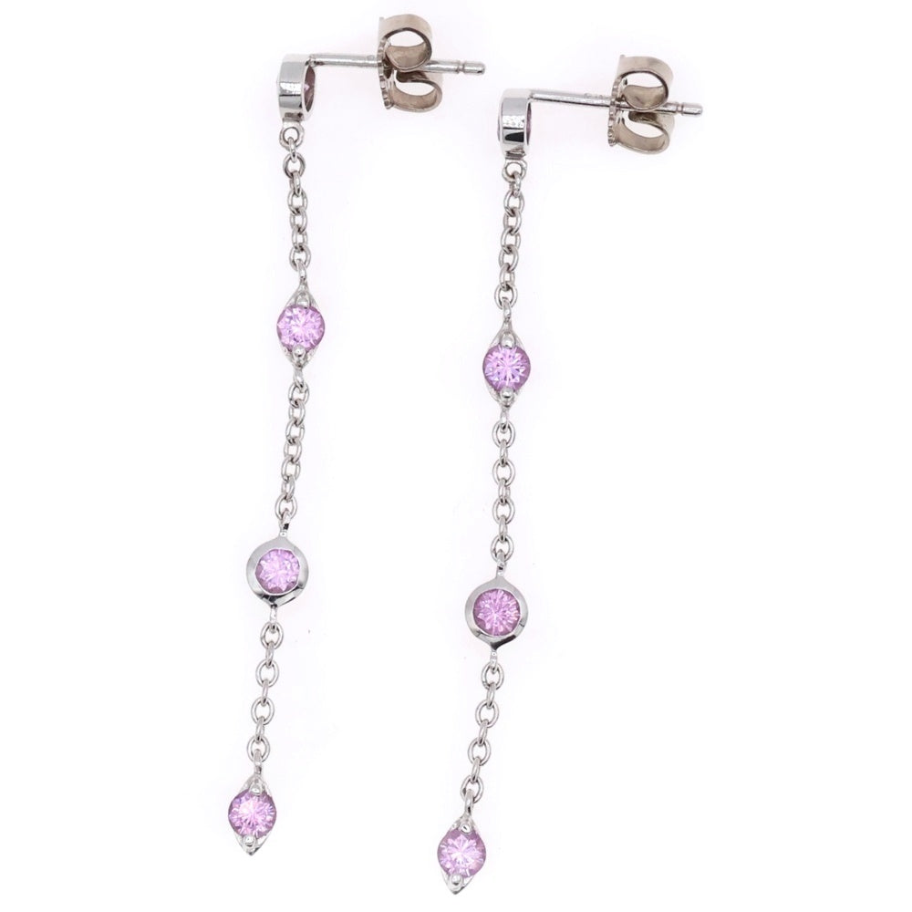 TIFFANY&Co(ティファニー) ピンクサファイヤ ドロップピアス 4P K18 Au750 WG ホワイトゴールド アクセサリー