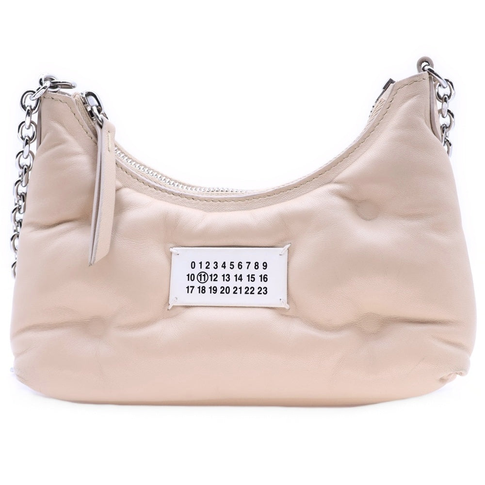 Maison Margiela 0(メゾンマルジェラ) 23SS グラムスラム ホーボー レザー マイクロ チェーン ショルダーバッグ ベージュ レディース SB1WG0021