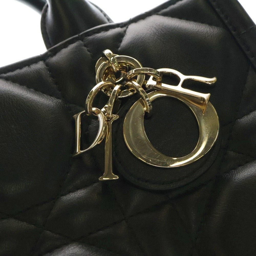 Christian Dior(クリスチャンディオール) Book Tote mini ブックトートミニ マクロカナージュ 2WAY レザーハンドバッグ ショルダーバッグ ブラック レディース