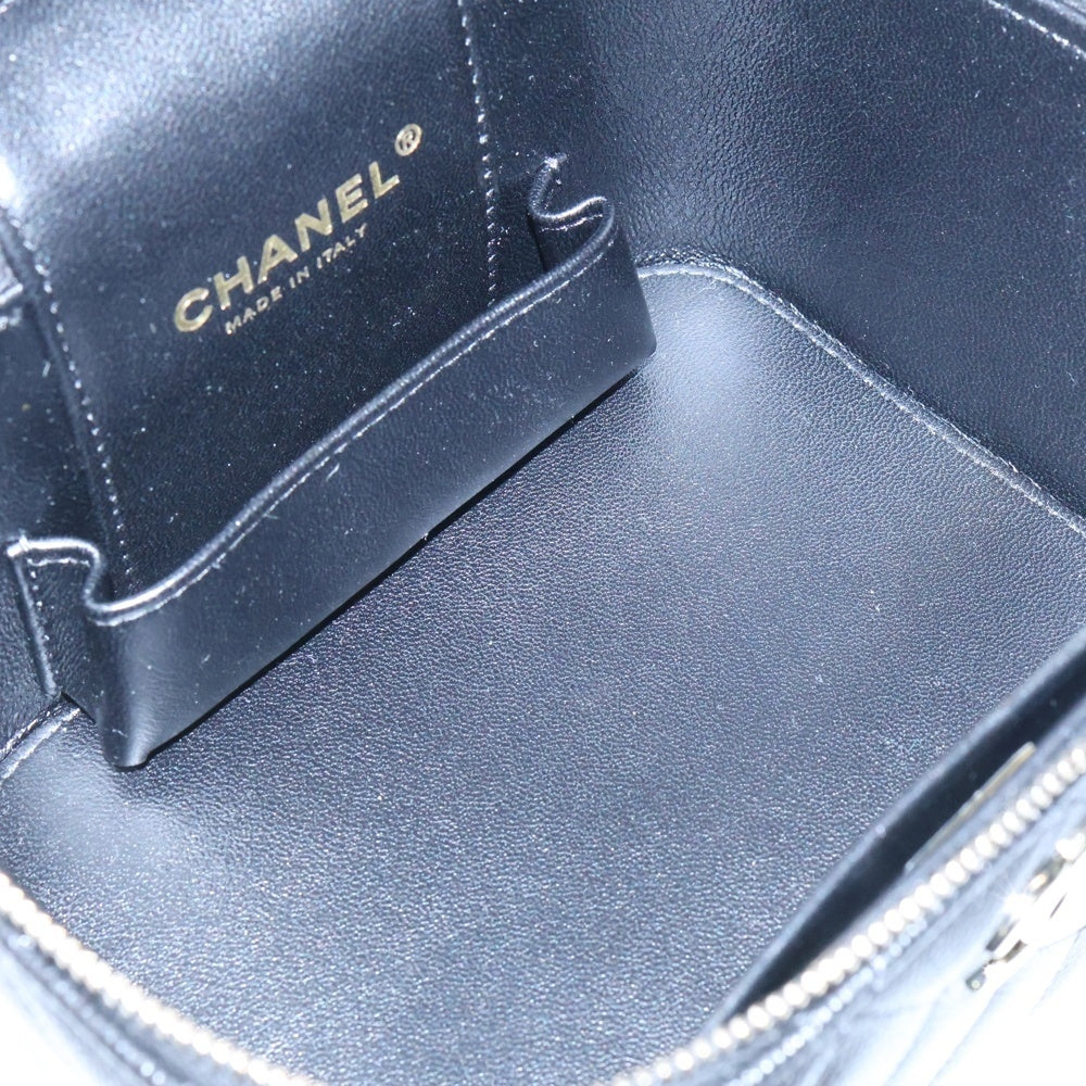 CHANEL(シャネル) ココマーク マトラッセ キャビアスキン 2WAY バニティバッグ チェーンショルダーバッグ ブラック レディース AS3171