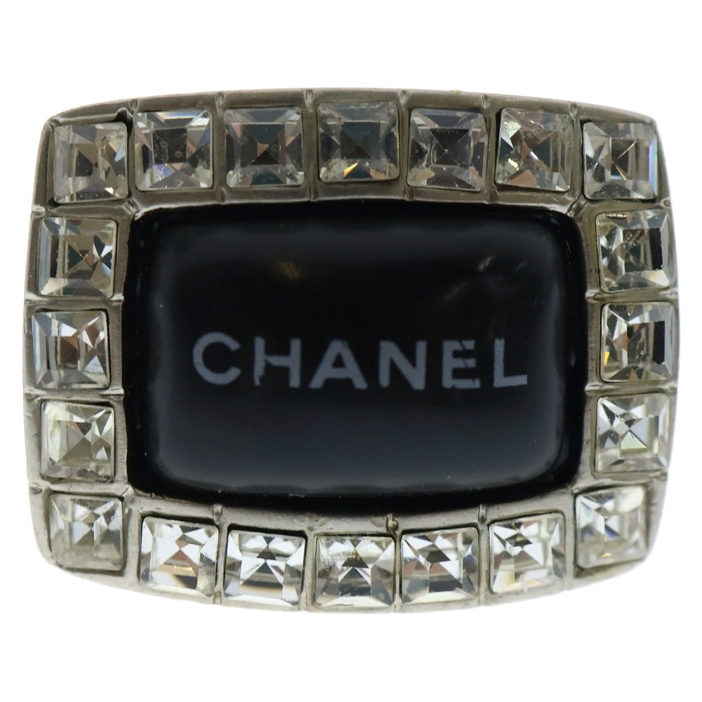 CHANEL(シャネル) ココマーク ラインストーン付ロゴリング 指輪 シルバー 00A
