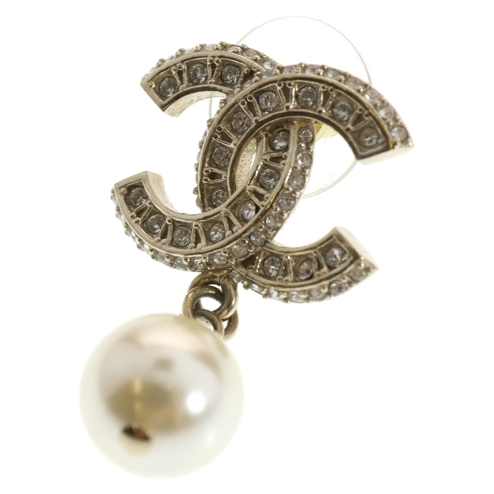 CHANEL(シャネル) ココマーク ラインストーン付パールピアス ゴールド レディース B23V