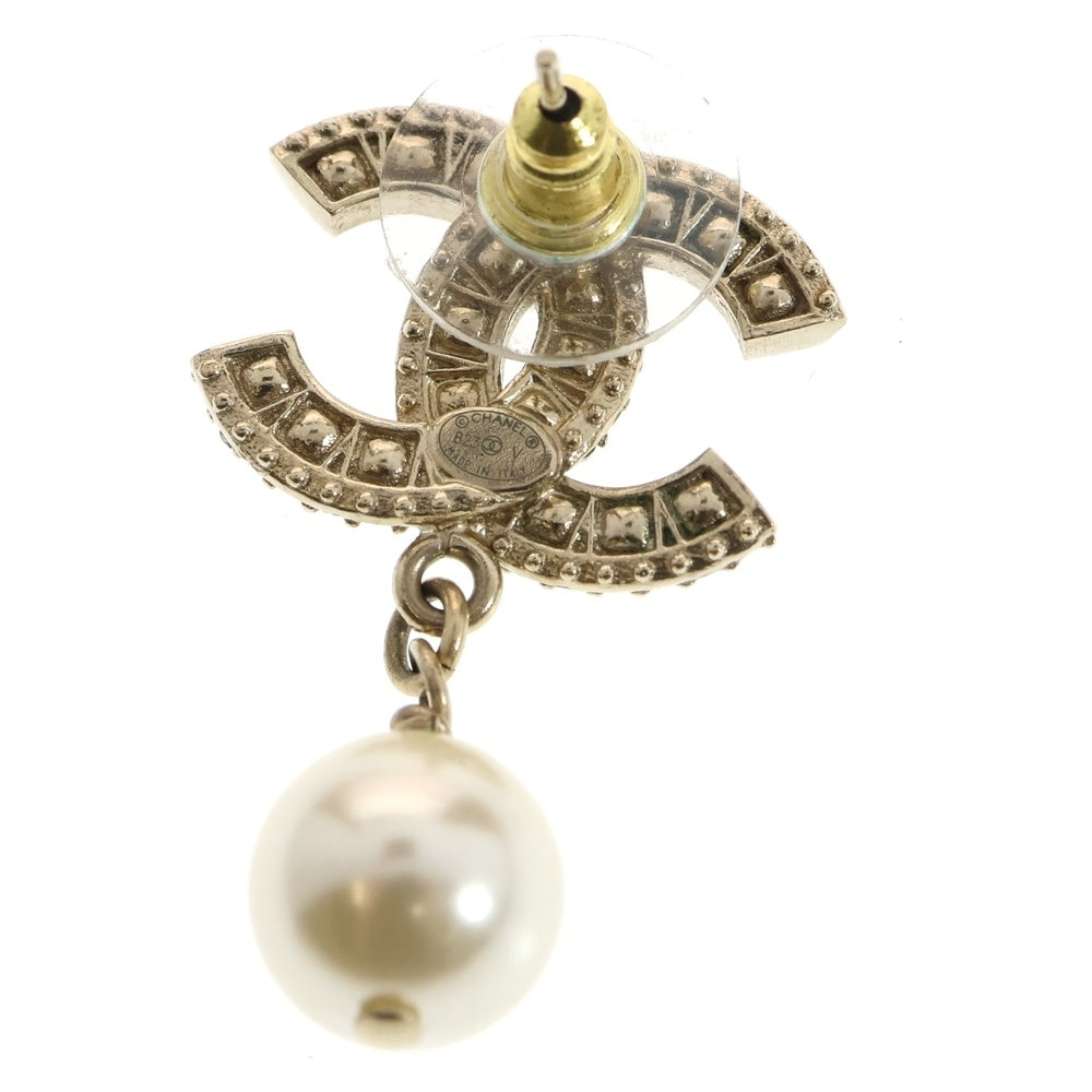 CHANEL(シャネル) ココマーク ラインストーン付パールピアス ゴールド レディース B23V