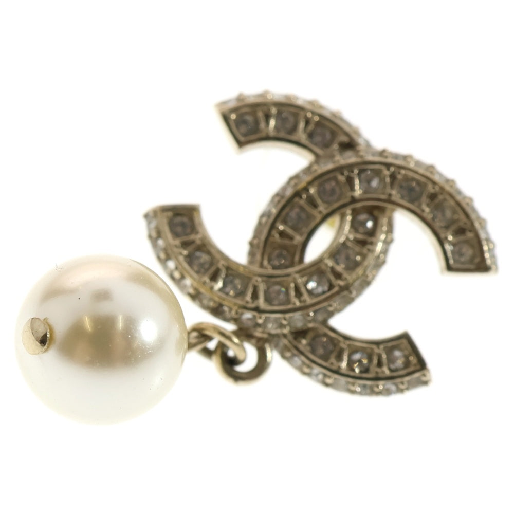 CHANEL(シャネル) ココマーク ラインストーン付パールピアス ゴールド レディース B23V