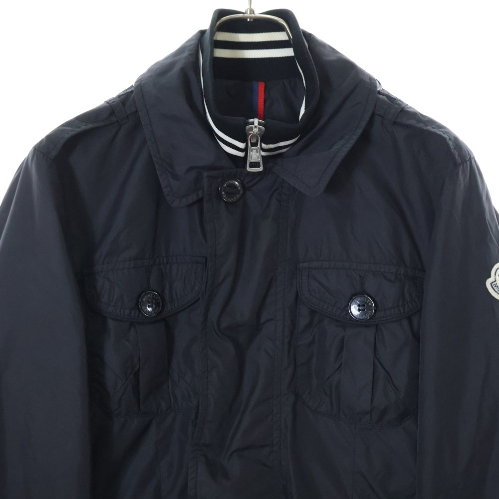 MONCLER(モンクレール) KENYA GIUBBOTTO ボーダーハイネック ナイロンミリタリージャケット ブルゾン ブラック 101-092-41120-50