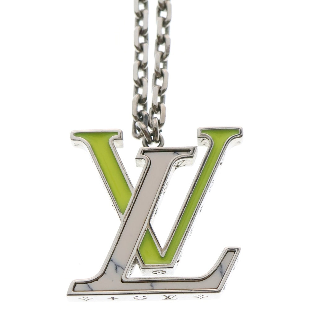 LOUIS VUITTON(ルイヴィトン) LVカラーズ ネックレス ペンダント シルバー×グリーン M00526