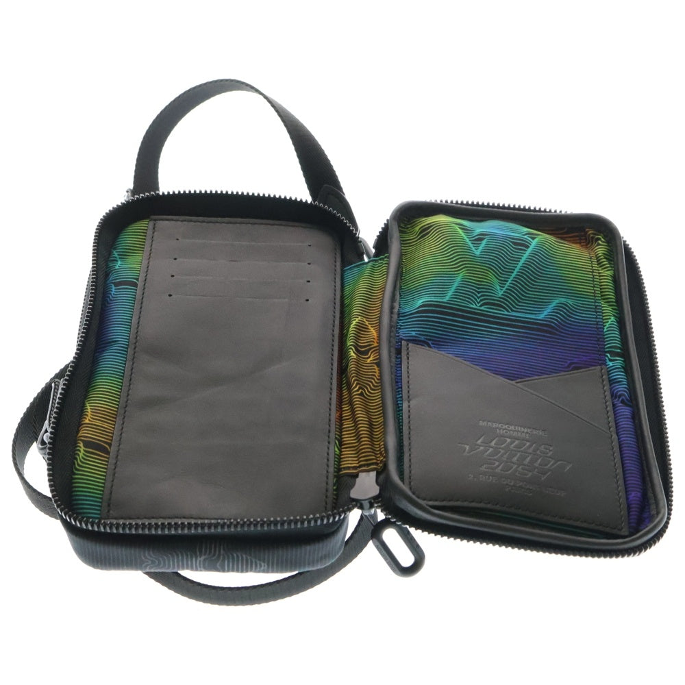 LOUIS VUITTON(ルイヴィトン) 3Dモノグラム ダブルフォンポーチ M80141 ナイロン ブラック ショルダーバッグ