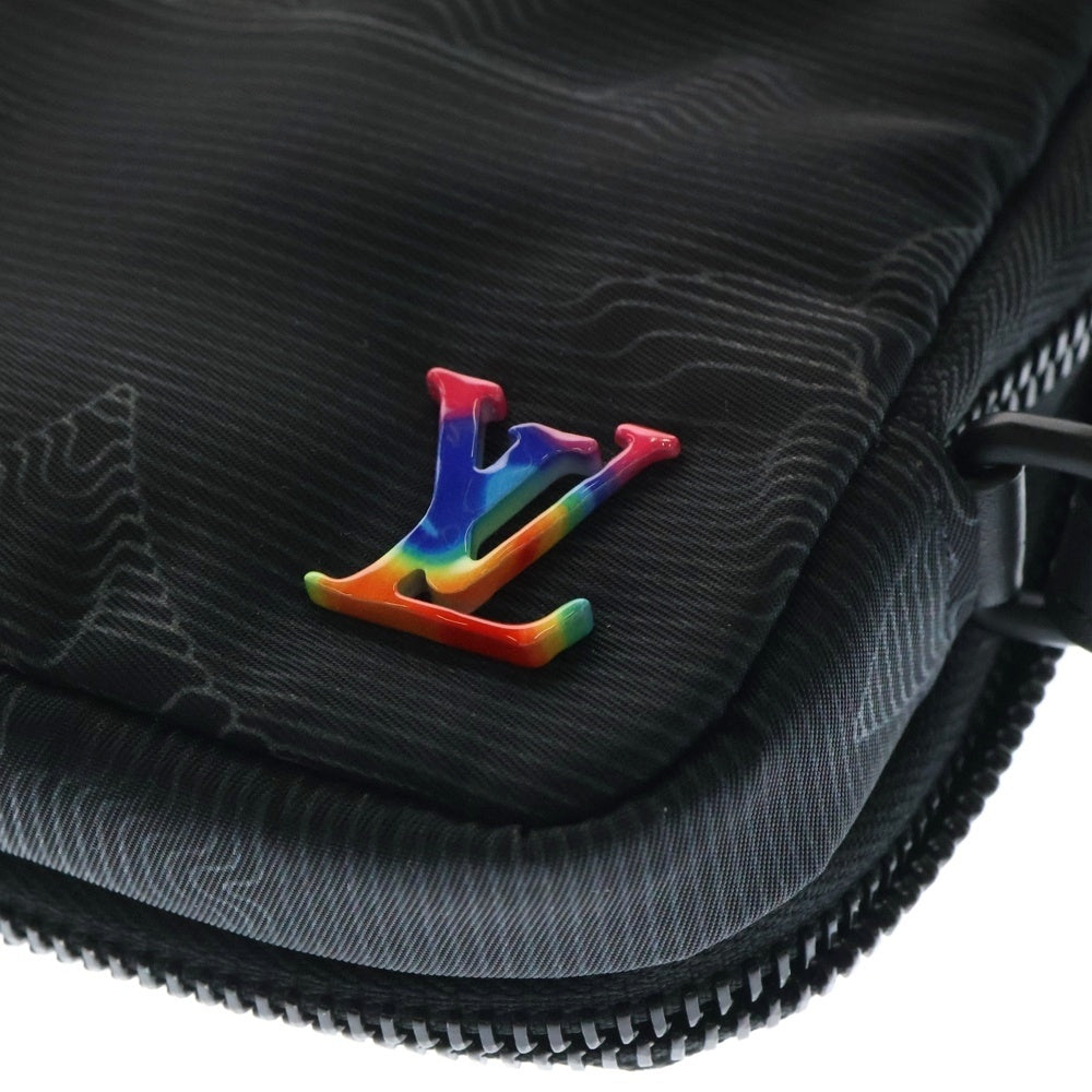 LOUIS VUITTON(ルイヴィトン) 3Dモノグラム ダブルフォンポーチ M80141 ナイロン ブラック ショルダーバッグ
