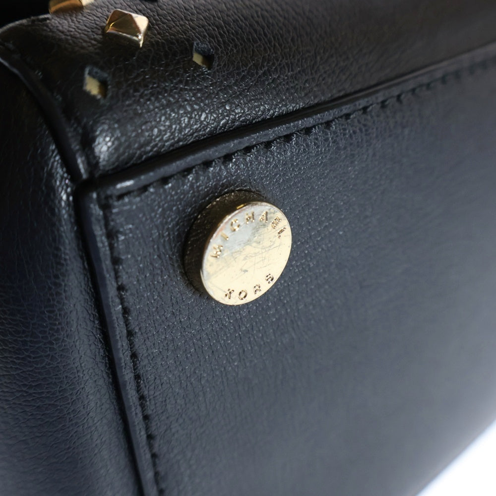 MICHAEL KORS(マイケルコース) ロゴ スタッズ付 レザーチェーントートバッグ ブラック レディース