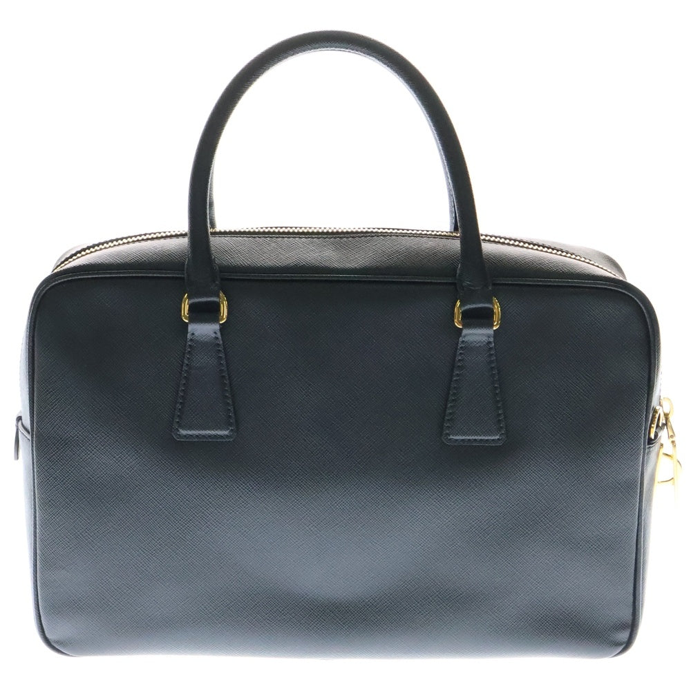 PRADA(プラダ) サフィアーノ 2WAYハンドバッグ ショルダーバッグ ブラック ゴールド金具 ロゴ三角プレート レザー BL0095
