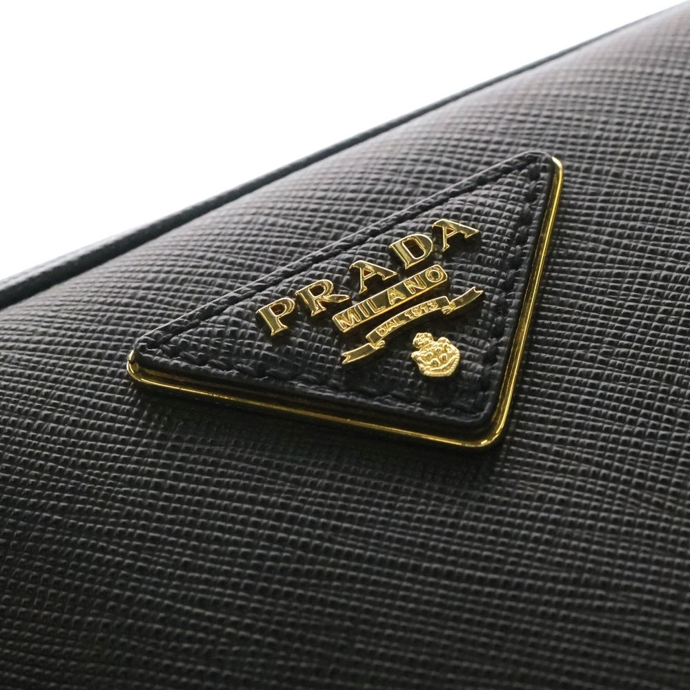 PRADA(プラダ) サフィアーノ 2WAYハンドバッグ ショルダーバッグ ブラック ゴールド金具 ロゴ三角プレート レザー BL0095