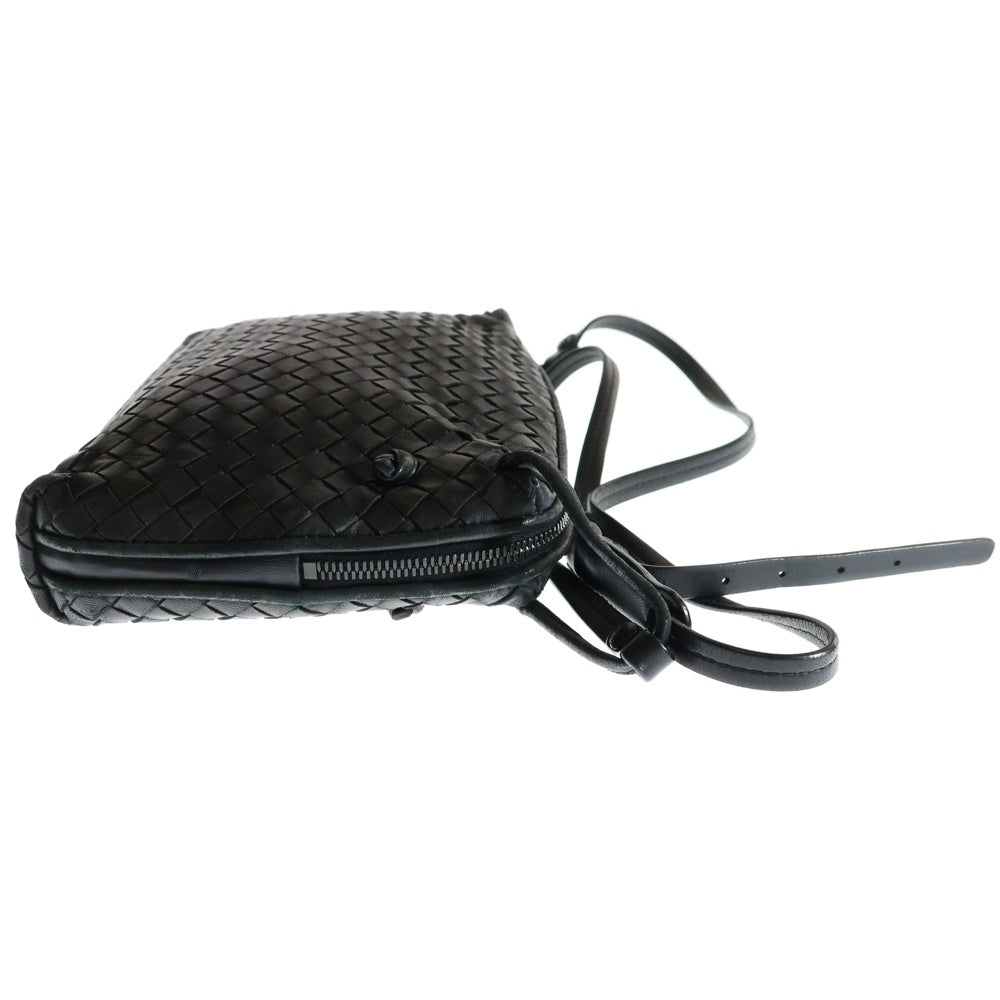 BOTTEGA VENETA(ボッテガヴェネタ) イントレチャート ショルダーバッグ ポシェット ブラック レザー
