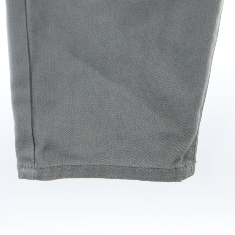 NO BRAND(ノーブランド) コットンチノ ストレッチ テーパードパンツ グレー レディース