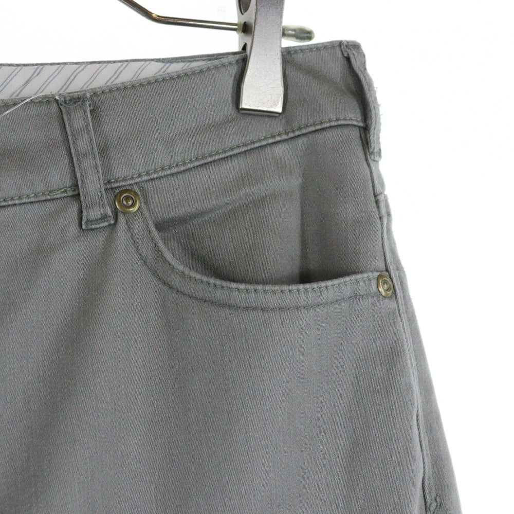 NO BRAND(ノーブランド) コットンチノ ストレッチ テーパードパンツ グレー レディース