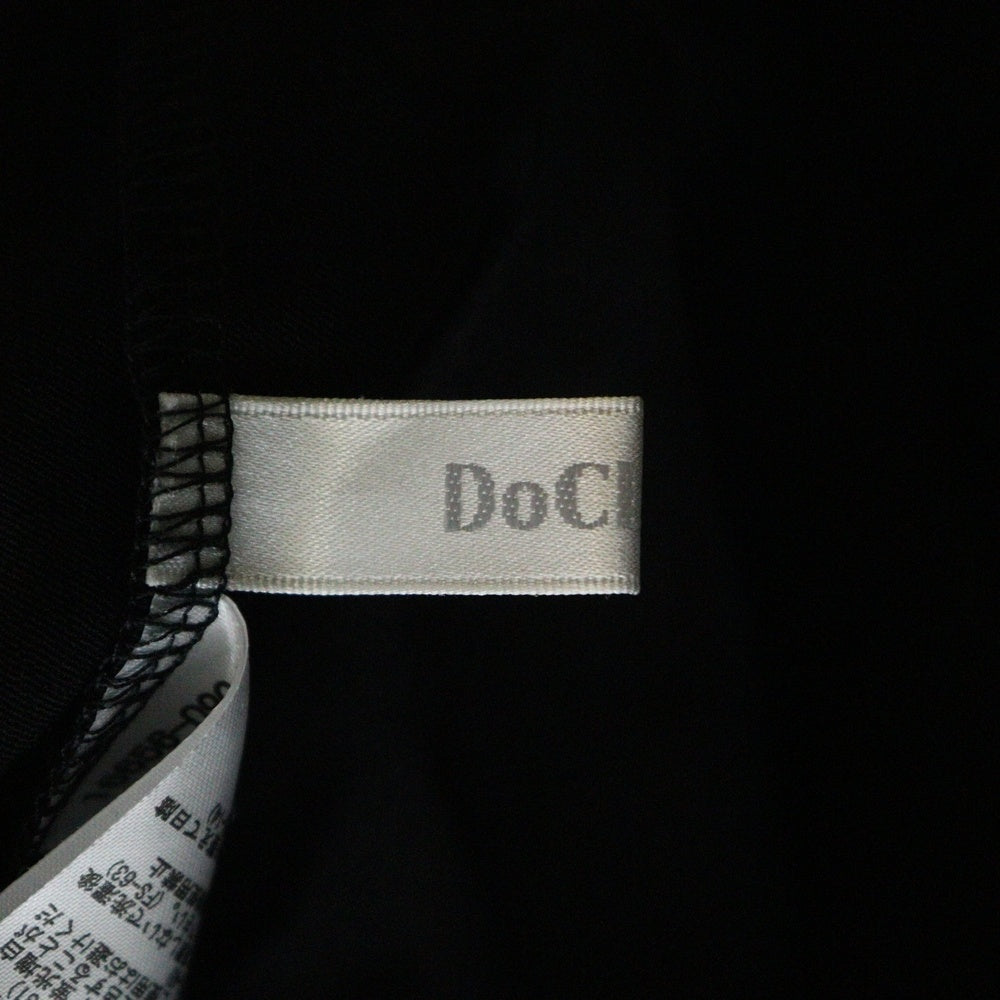 DoCLASSE(ドゥクラッセ) ウエストゴム 1タック ワイドストレート パンツ ブラック レディース