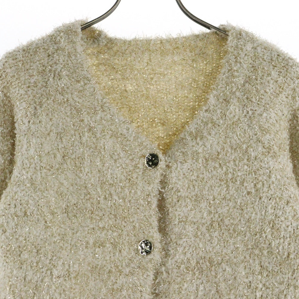 Chico(チコ) ファンシー ニット ラメ カーディガン ベージュ/ゴールド レディース