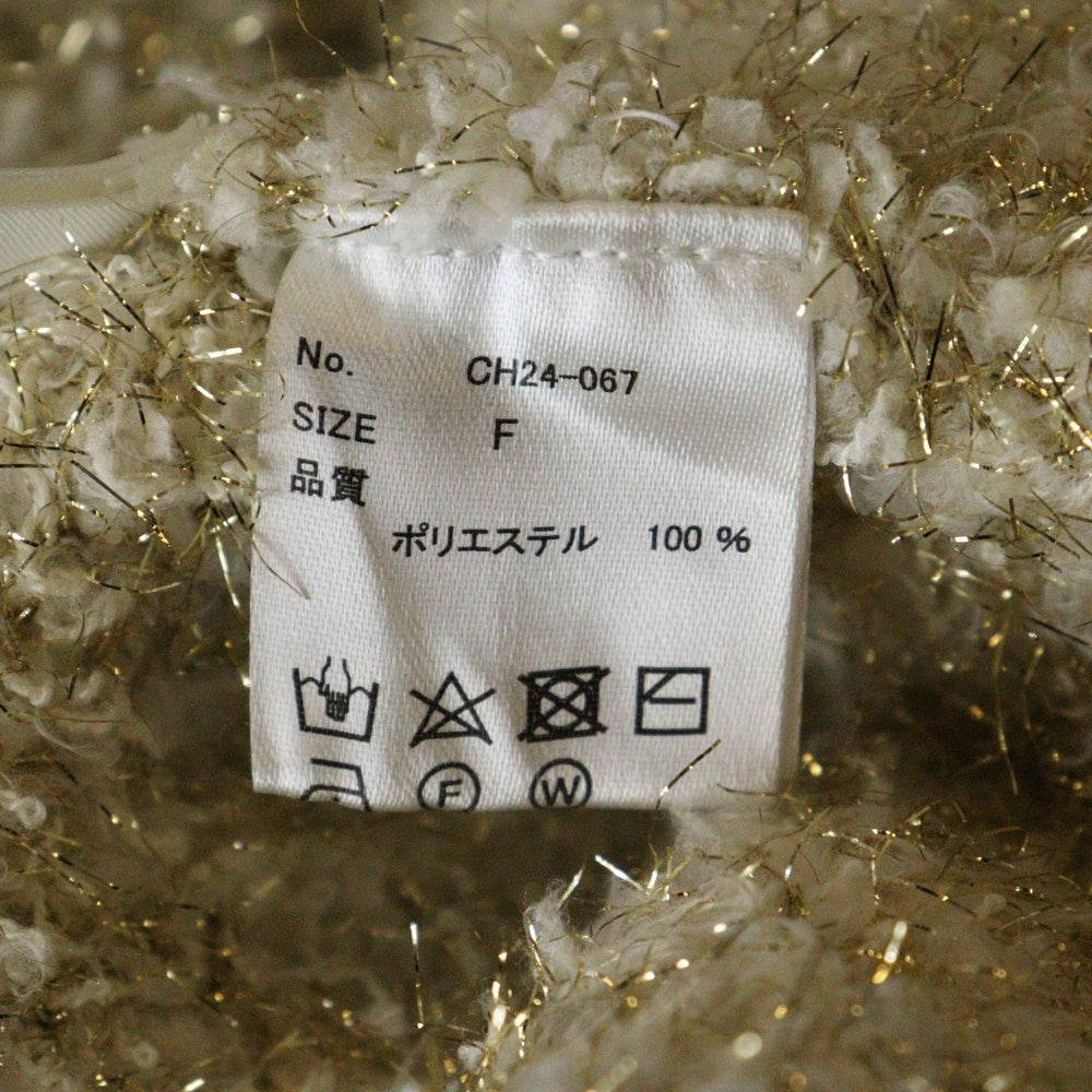 Chico(チコ) ファンシー ニット ラメ カーディガン ベージュ/ゴールド レディース