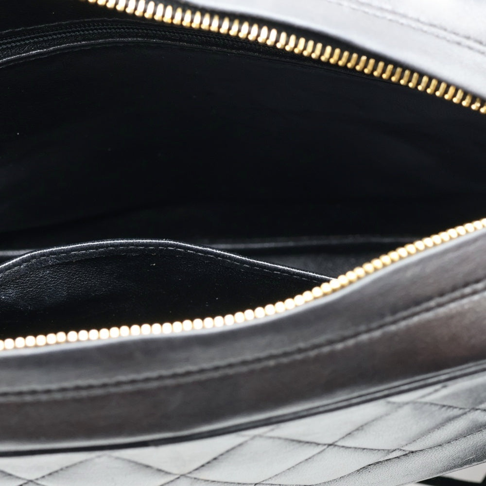 CHANEL(シャネル) マトラッセ フリンジ ダイアナフラップ チェーンショルダーバッグ ブラック ラムスキン ゴールド金具