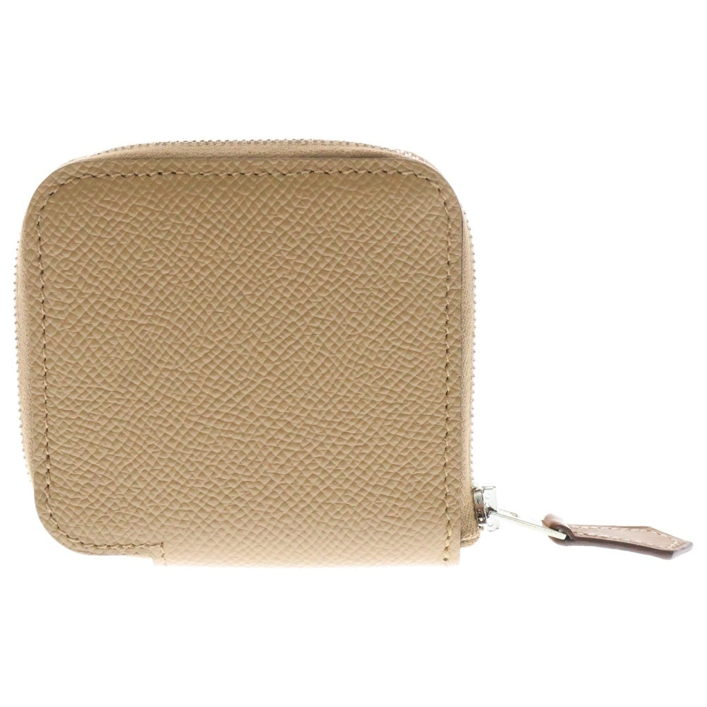 HERMES(エルメス) アザップシルクイン コインケース ウォレット 財布 ベージュ系 ブラウン キャメル エプソン シルバー金具 U刻印