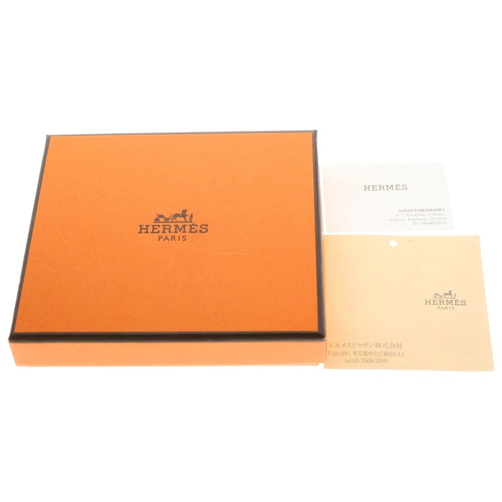 HERMES(エルメス) アザップシルクイン コインケース ウォレット 財布 ベージュ系 ブラウン キャメル エプソン シルバー金具 U刻印