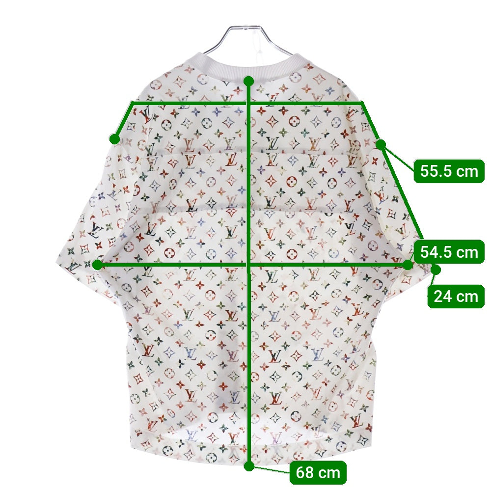 LOUIS VUITTON(ルイヴィトン) 22AW モノグラム クルーネックコットン半袖Tシャツ カットソー ホワイト RW222B SS5 FNTS81