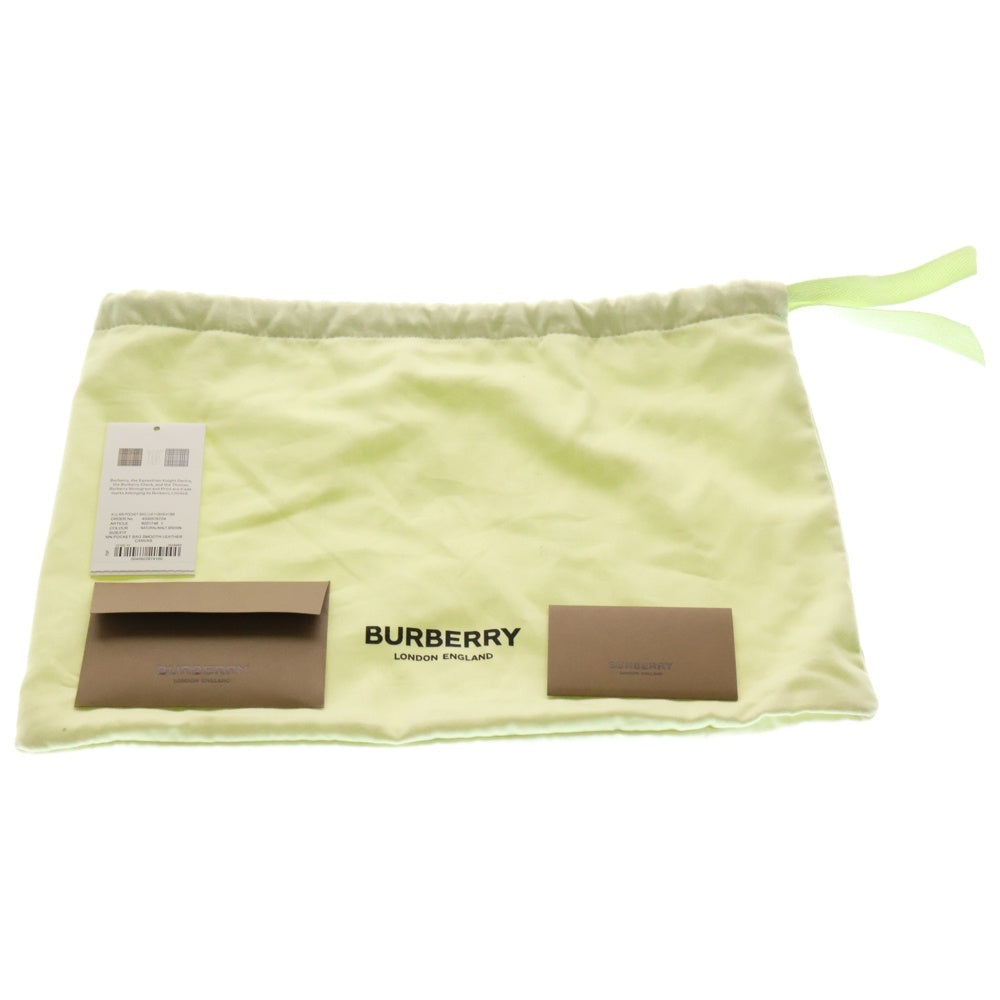 BURBERRY(バーバリー) ミニ ポケットバッグ ロゴプリント ツートン キャンバス レザー 2WAY ハンド ショルダーバッグ ベージュ/ブラウン 8031746
