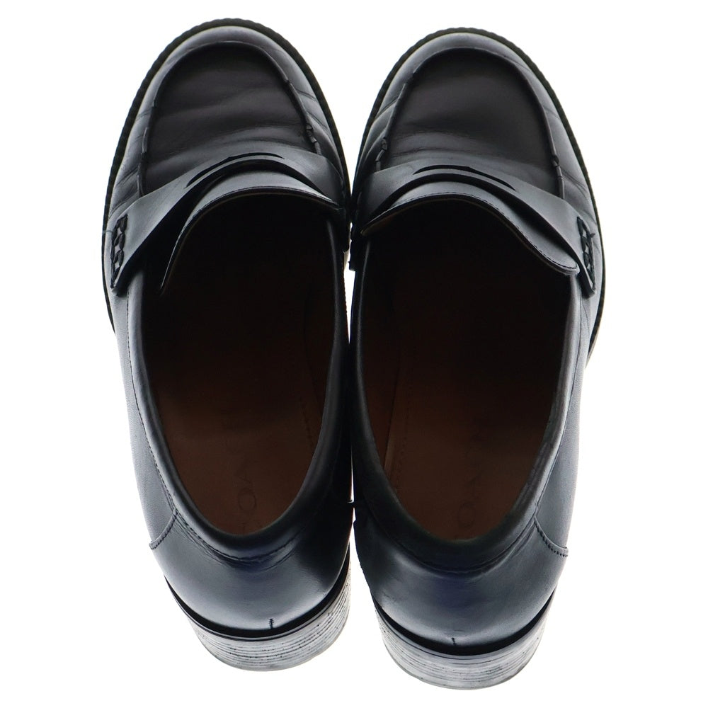 COACH(コーチ) COLLEEN LTR LOAFER Cロゴ ヒール レザー コイン ローファー ローカットシューズ ブラック レディース CC948