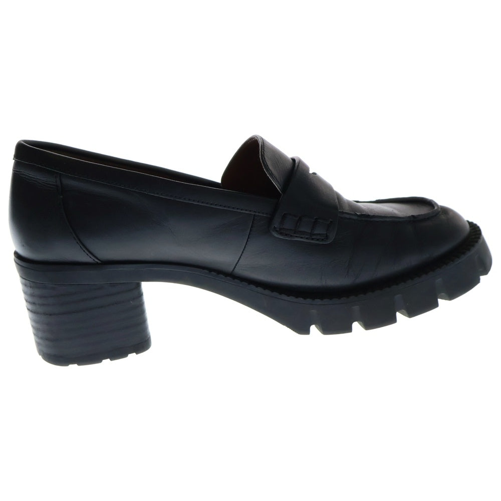 COACH(コーチ) COLLEEN LTR LOAFER Cロゴ ヒール レザー コイン ローファー ローカットシューズ ブラック レディース CC948