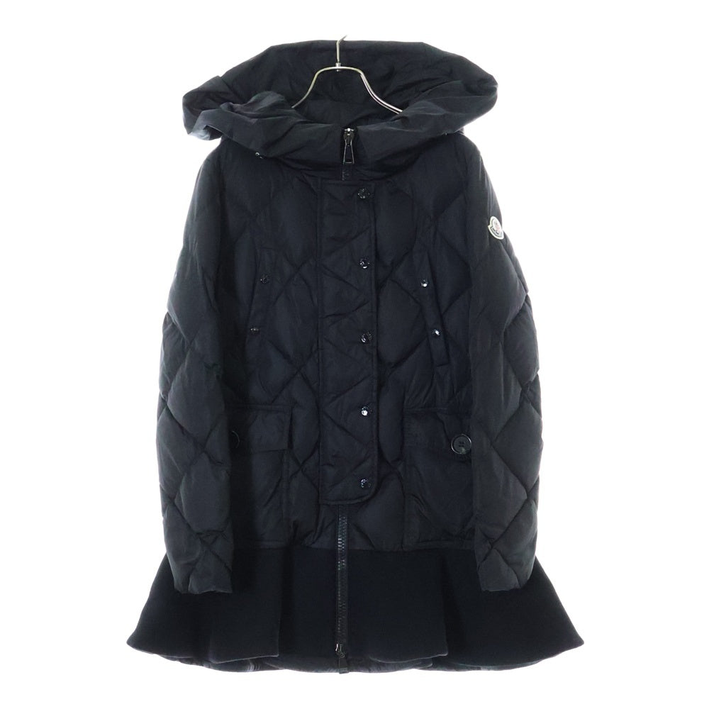 MONCLER(モンクレール) 17AW VAUROGETTE ウール切替 フード付ロングダウンジャケット ブラック レディース C20934981185 54155