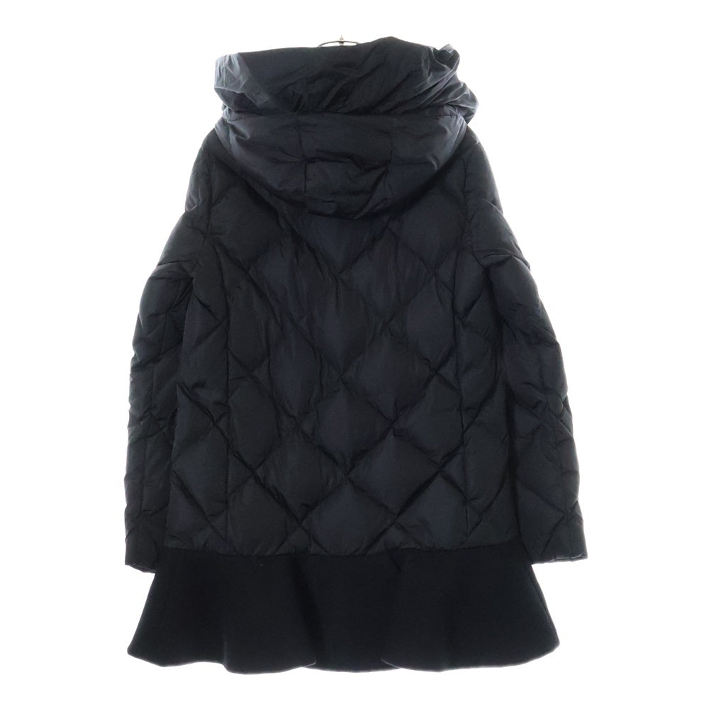 MONCLER(モンクレール) 17AW VAUROGETTE ウール切替 フード付ロングダウンジャケット ブラック レディース C20934981185 54155