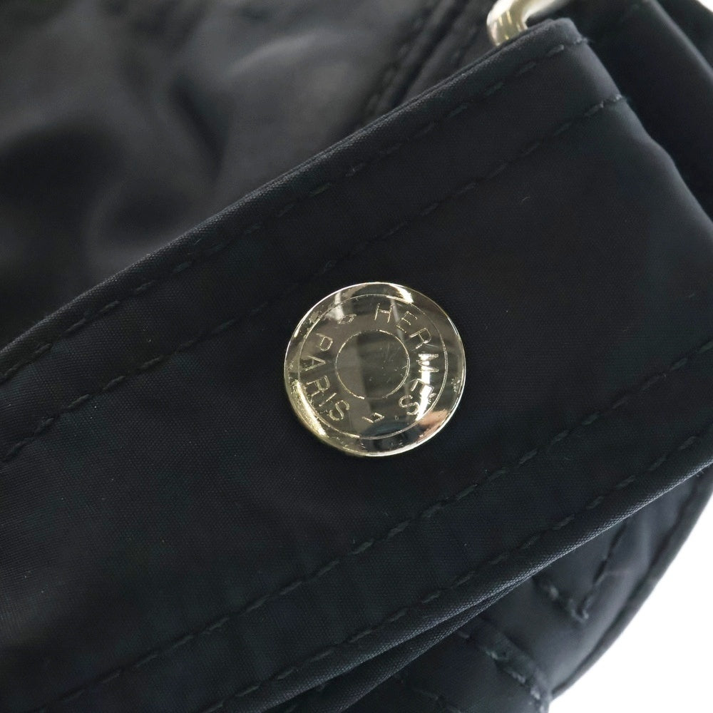 HERMES(エルメス) アカプルコ バンドリエール MM ナイロン レザー クロスボディ ショルダーバッグ ブラック