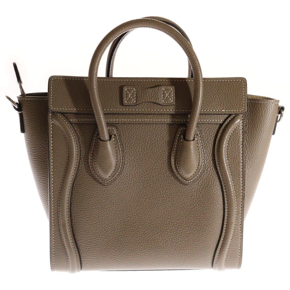 CELINE(セリーヌ) ラゲージ ナノショッパー 2WAY レザーハンドバッグ ショルダーバッグ ベージュ レディース