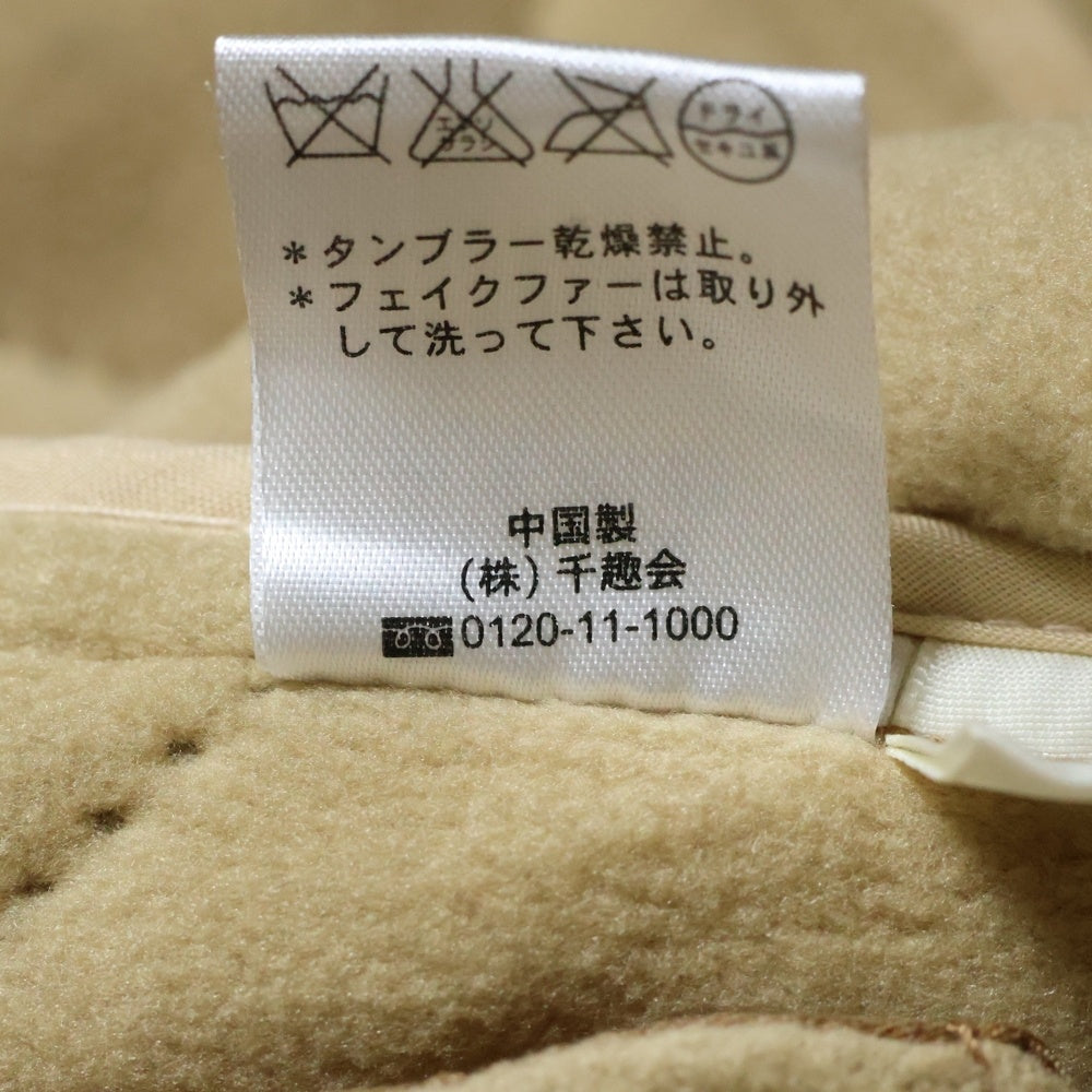 BELLE MAISON DAYS(ベルメゾンデイズ) BELLE MAISON DAYS ベルメゾンデイズ ファーフーデッド キルティング 中綿 ジップアップ ロングジャケット コート ブラウン レディース