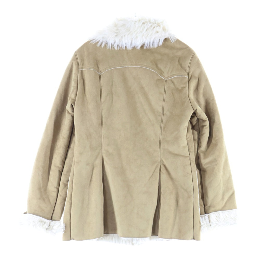 NO BRAND(ノーブランド) united colors of benetton ベネトン フェイクスウェード ファーライニング 2B テーラードジャケット ベージュ レディース