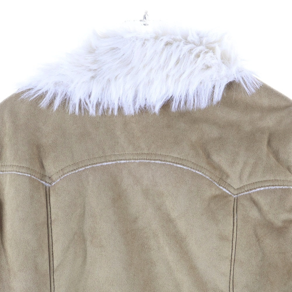 NO BRAND(ノーブランド) united colors of benetton ベネトン フェイクスウェード ファーライニング 2B テーラードジャケット ベージュ レディース