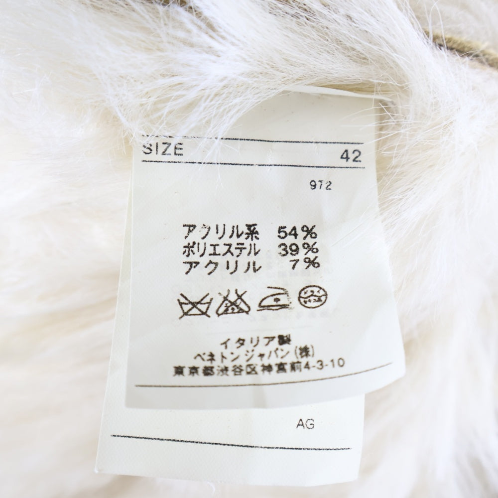 NO BRAND(ノーブランド) united colors of benetton ベネトン フェイクスウェード ファーライニング 2B テーラードジャケット ベージュ レディース