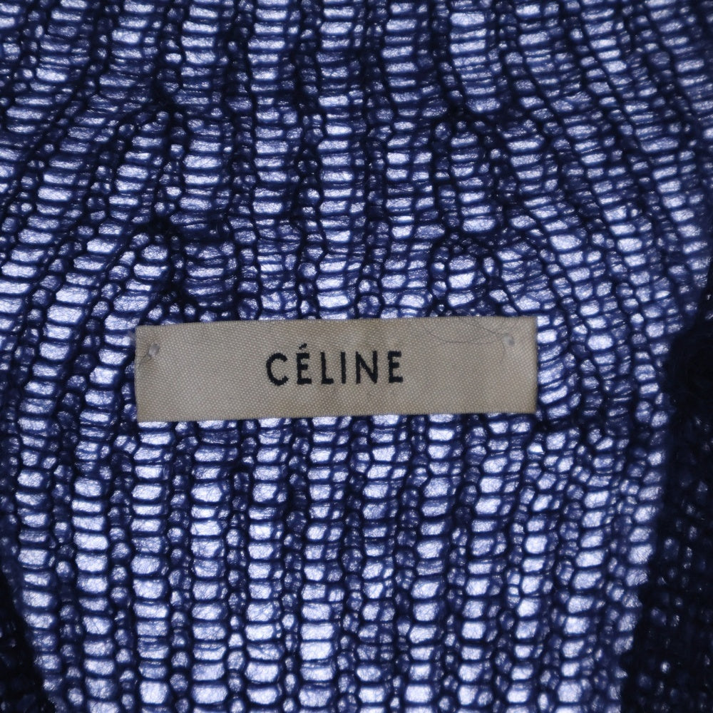 CELINE(セリーヌ) タートルネック シルク ナイロン混 モヘアニット セーター ネイビー レディース