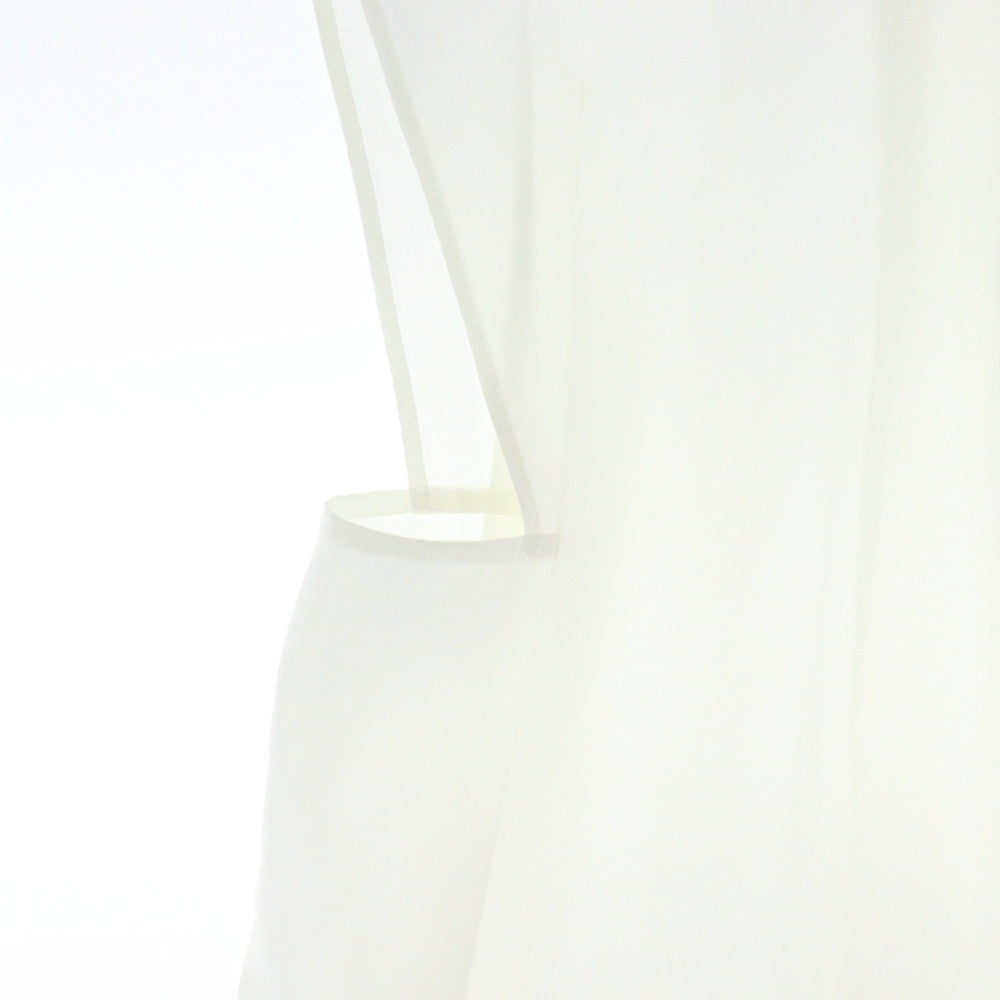 TOMORROWLAND(トゥモローランド) トリアセテート ギャザーカラー ノースリーブ トップス ホワイト レディース