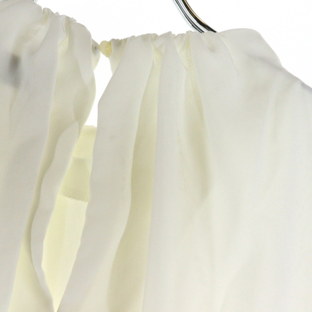 TOMORROWLAND(トゥモローランド) トリアセテート ギャザーカラー ノースリーブ トップス ホワイト レディース