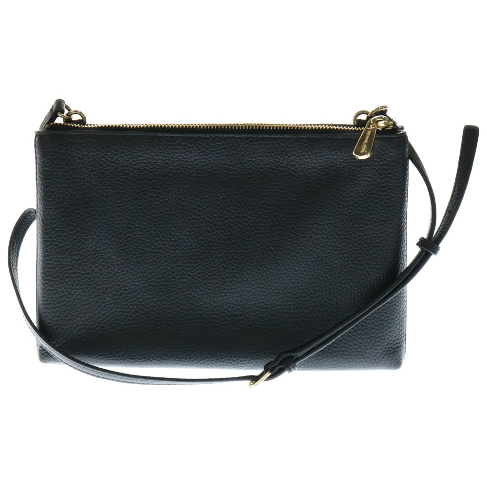 MICHAEL KORS(マイケルコース) ロゴプレート レザー ショルダーバッグ ゴールド金具 ブラック レディース 32S7GAFC3L