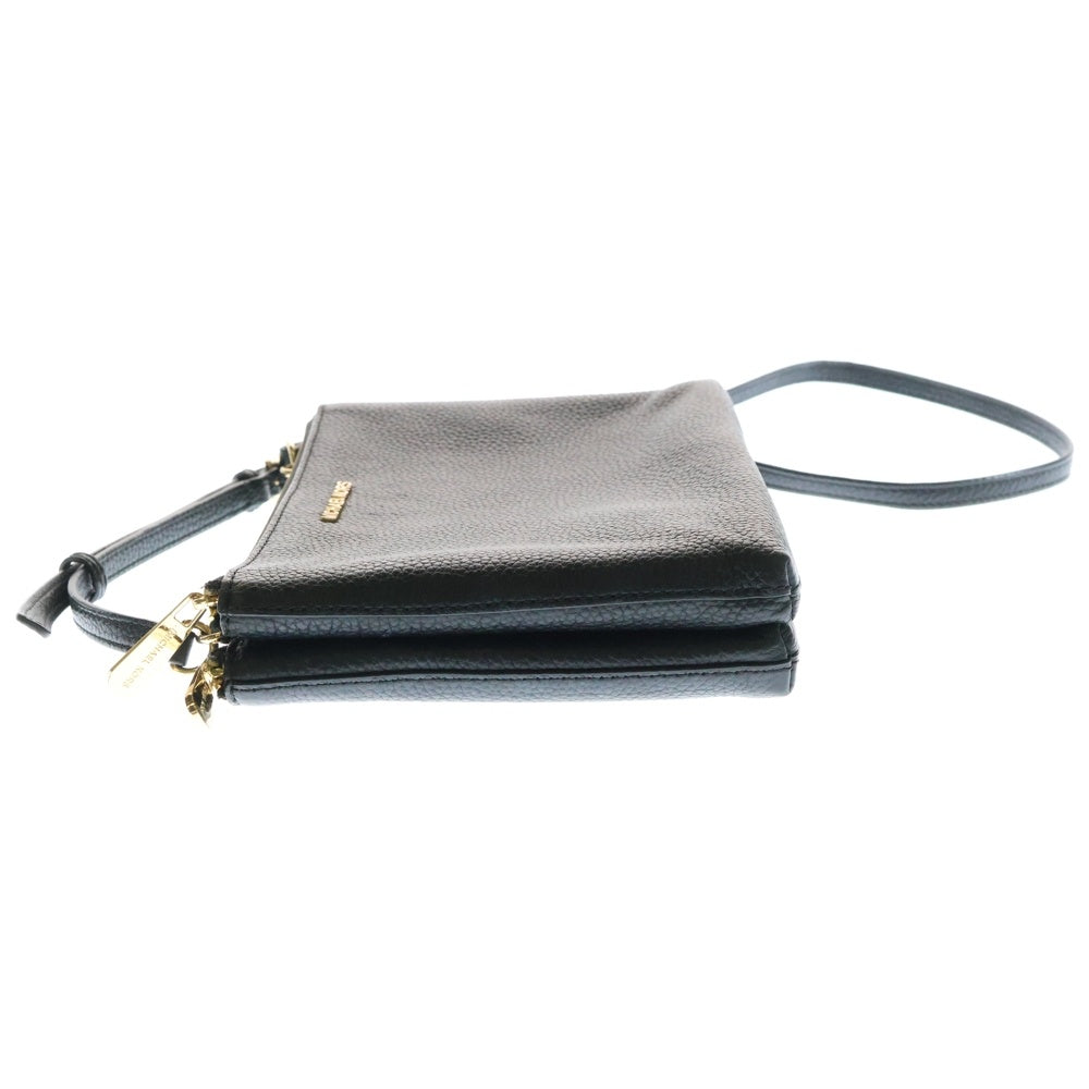 MICHAEL KORS(マイケルコース) ロゴプレート レザー ショルダーバッグ ゴールド金具 ブラック レディース 32S7GAFC3L