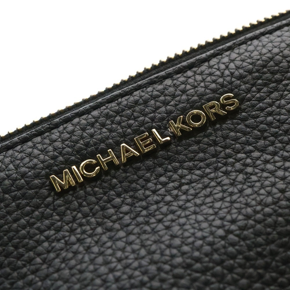 MICHAEL KORS(マイケルコース) ロゴプレート レザー ショルダーバッグ ゴールド金具 ブラック レディース 32S7GAFC3L