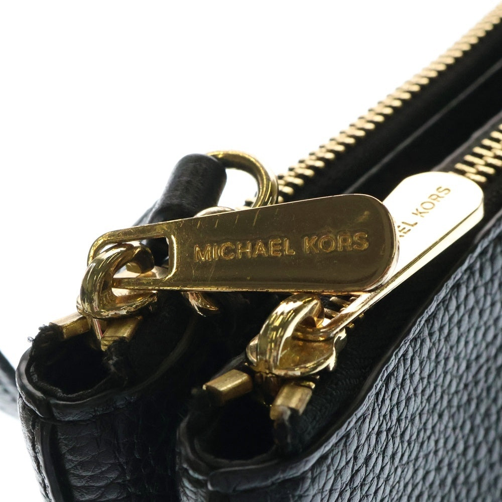 MICHAEL KORS(マイケルコース) ロゴプレート レザー ショルダーバッグ ゴールド金具 ブラック レディース 32S7GAFC3L