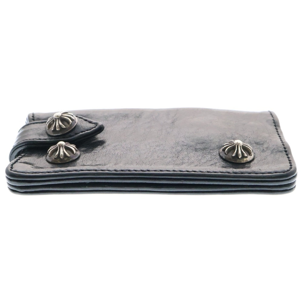 CHROME HEARTS(クロムハーツ) KEY CASE クロスボールボタンレザーキーケース ブラック/シルバー
