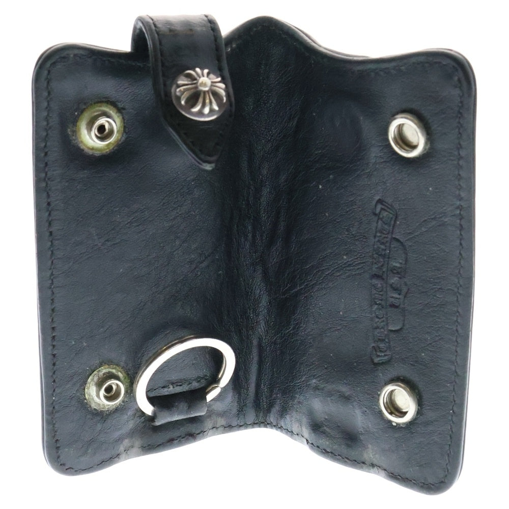 CHROME HEARTS(クロムハーツ) KEY CASE クロスボールボタンレザーキーケース ブラック/シルバー