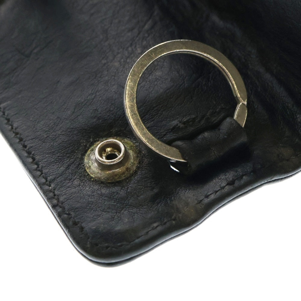 CHROME HEARTS(クロムハーツ) KEY CASE クロスボールボタンレザーキーケース ブラック/シルバー