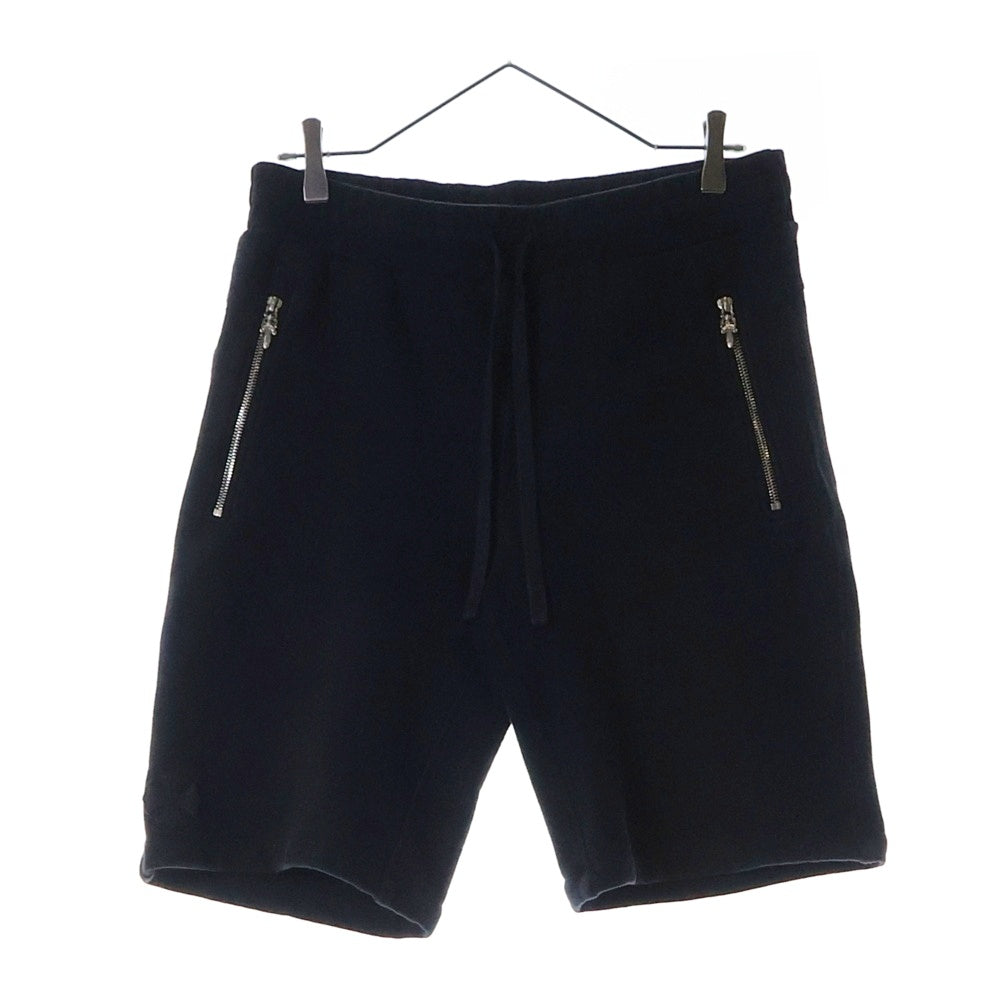 CHROME HEARTS(クロムハーツ) Y NOT レザーCHプラスパッチ ダガージップ スウェット ショート ハーフパンツ ショーツ ブラック